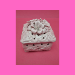 Porta Joia Quadrado Aplique Flor