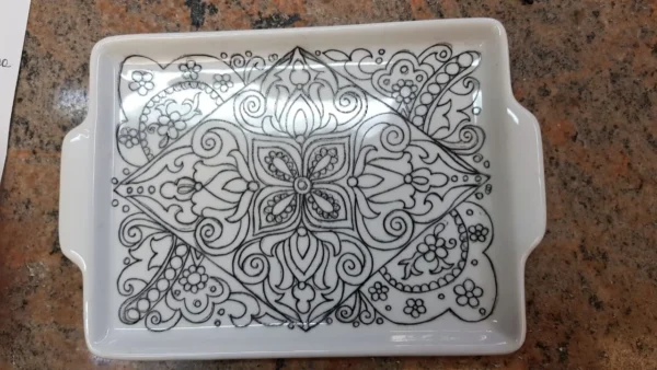 Bandeja Retangular canetada