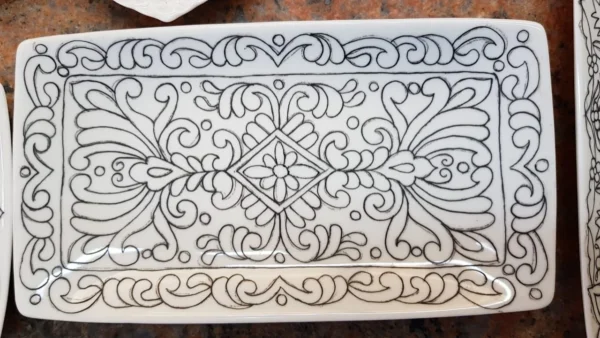 Bandeja Retangular desenhada