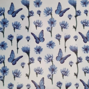 Flor e Borboleta Tom Azul