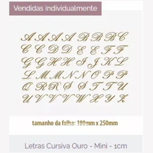 Letras Cursiva Em Ouro